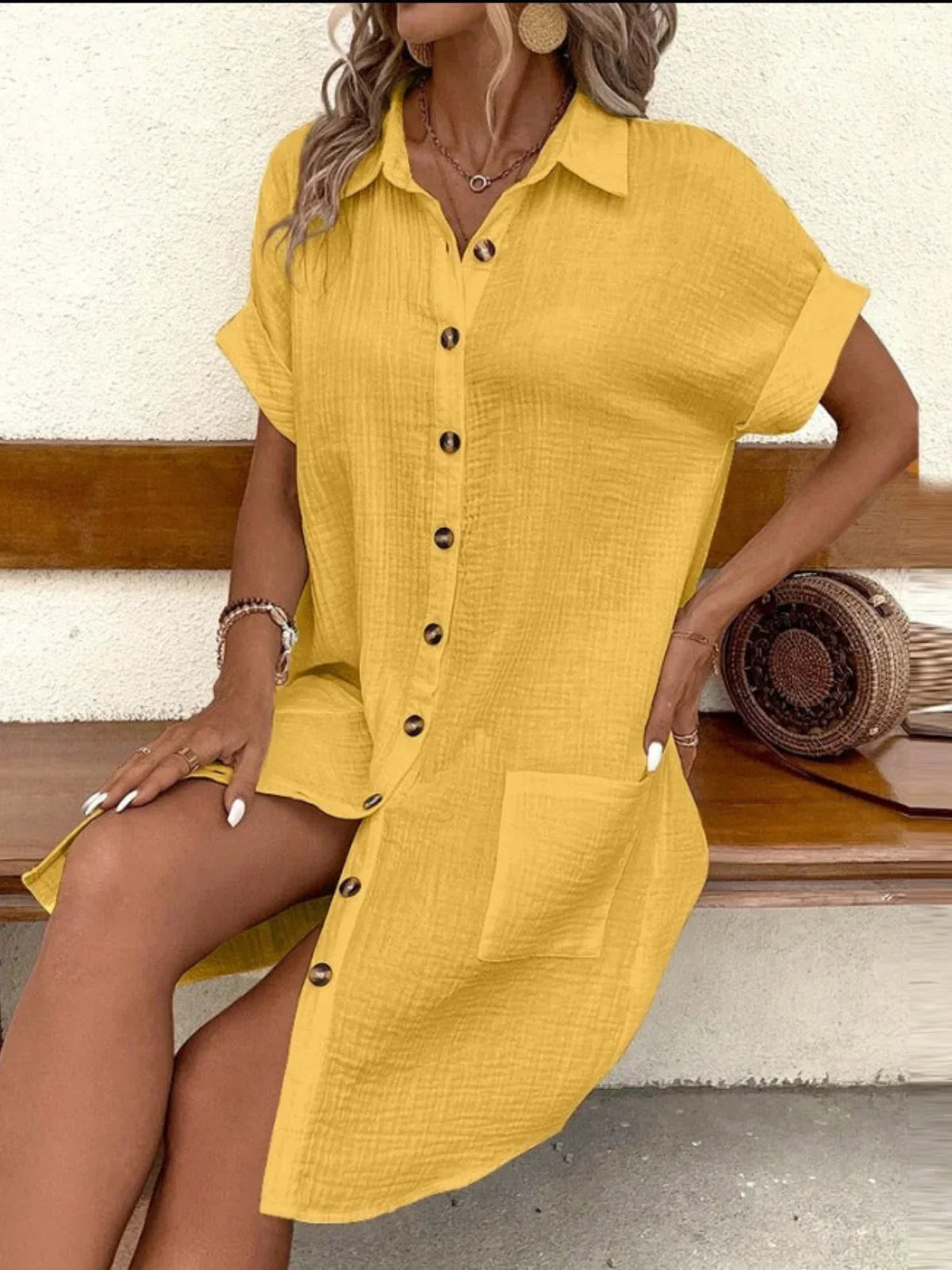 Linen Casual Dress - LA FEMME WANDERER