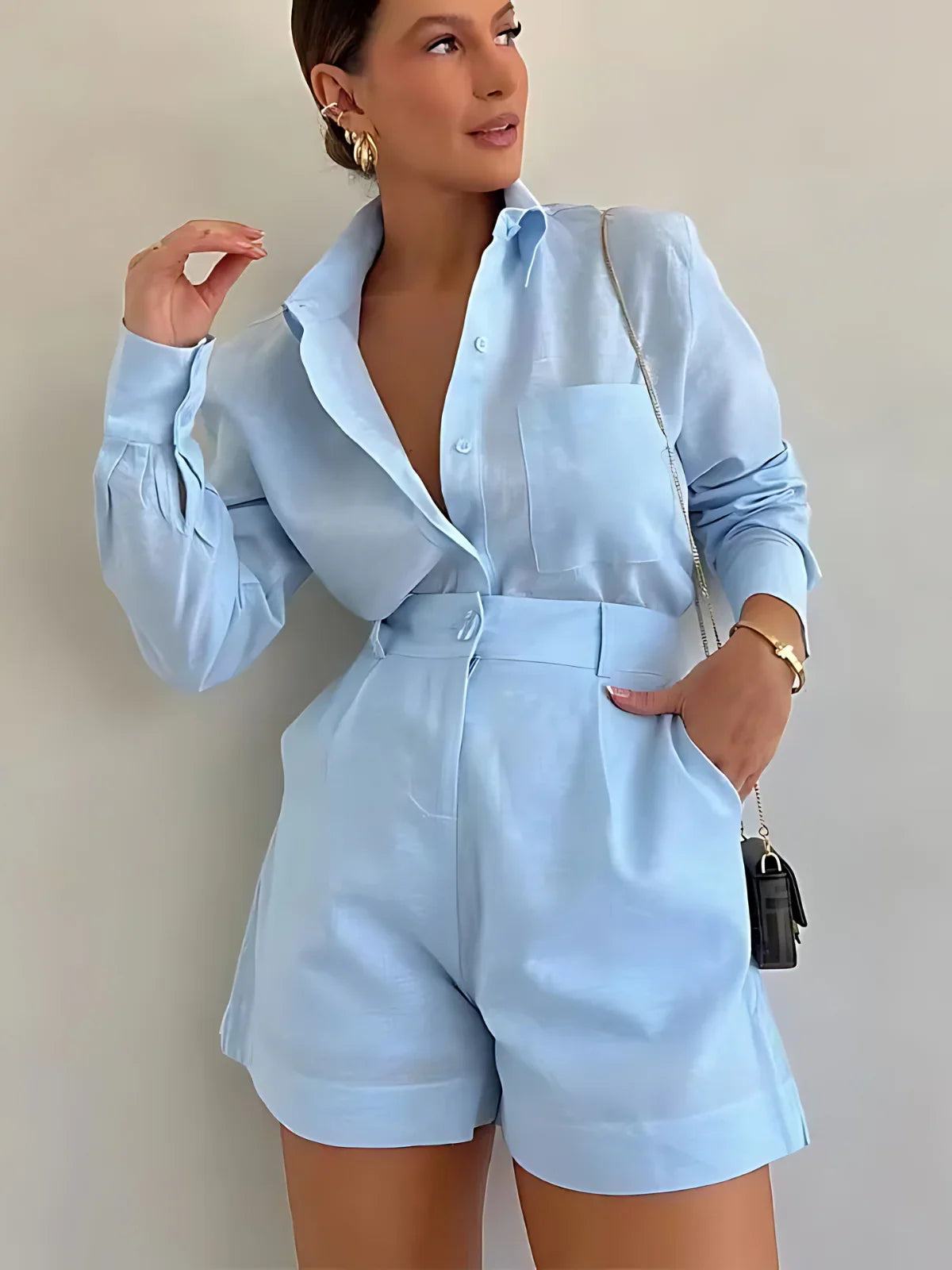 Summer Short & Shirt Matching Suit - LA FEMME WANDERER