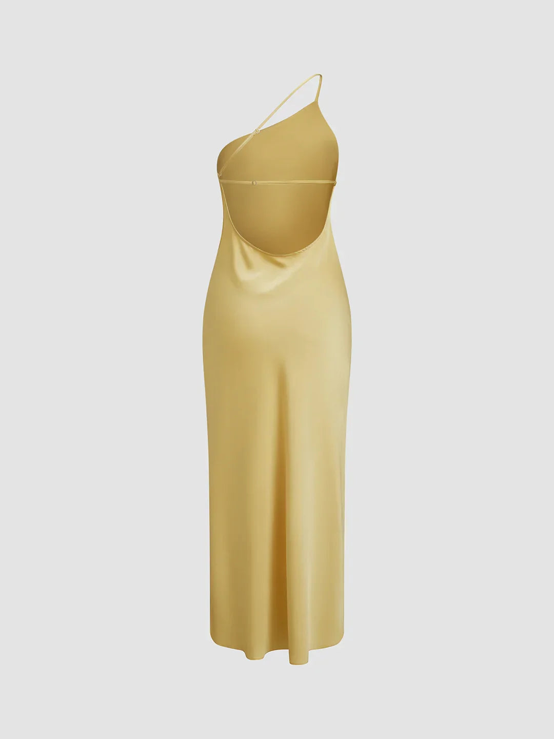 Moonlight Open Back Satin Slit Long Dress - LA FEMME WANDERER