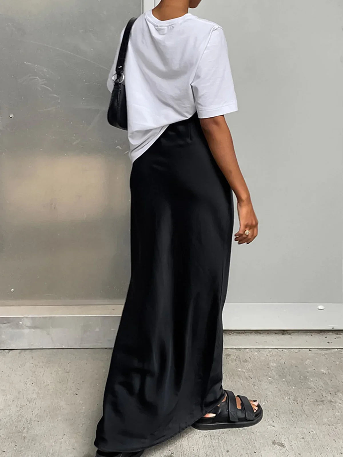 Utility Satin Maxi Skirt - LA FEMME WANDERER