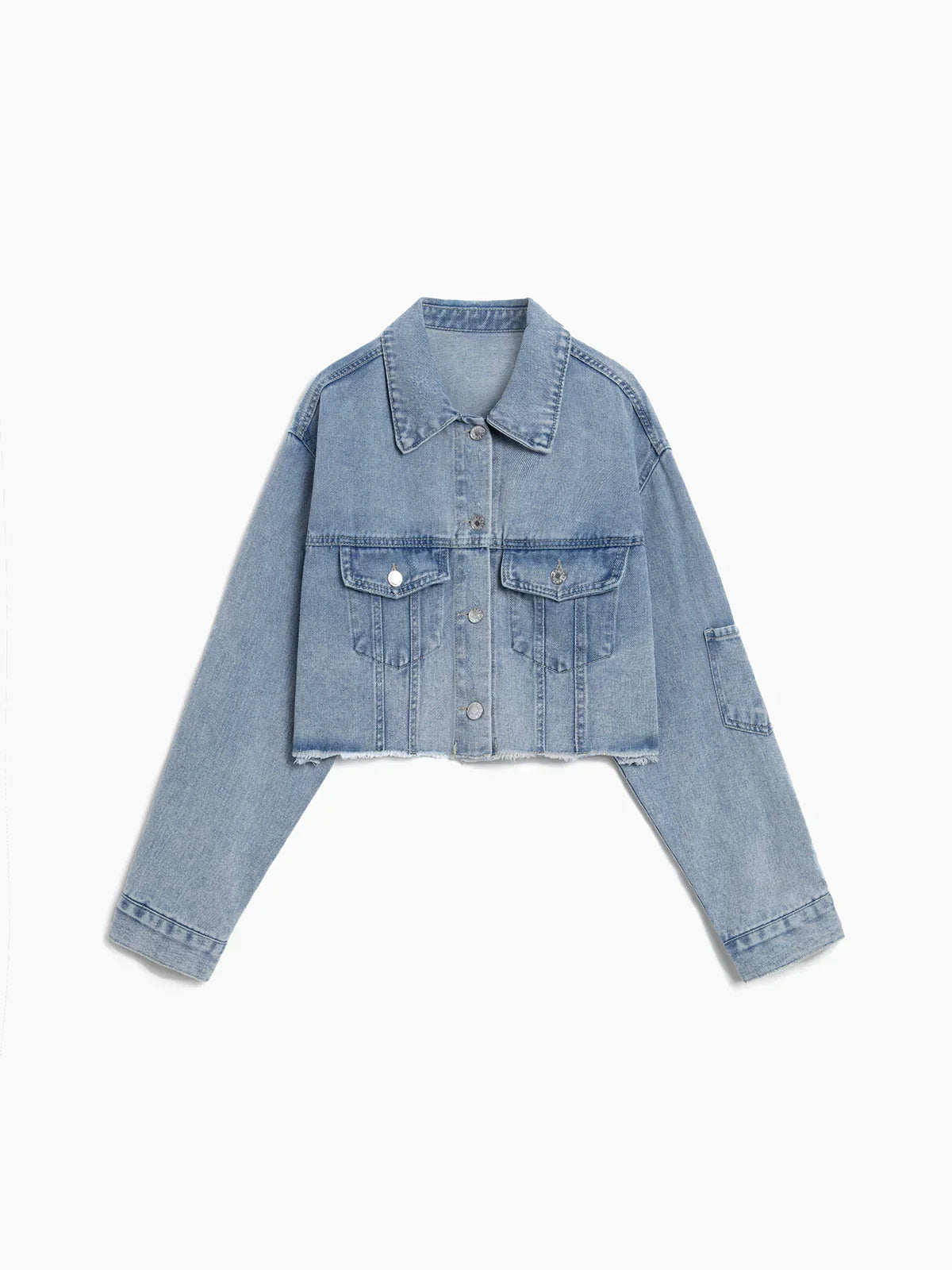 Always In Love Denim Crop Jacket - LA FEMME WANDERER