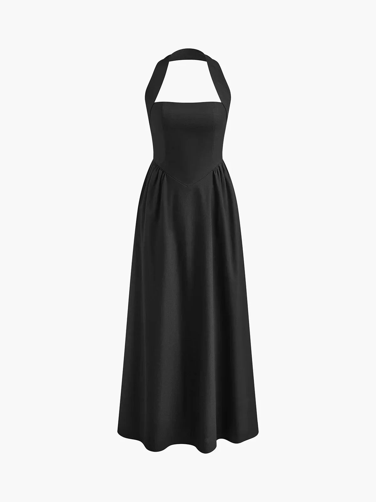 Simple and Chic Cotton & Linen Halter A Line Long Dress - LA FEMME WANDERER
