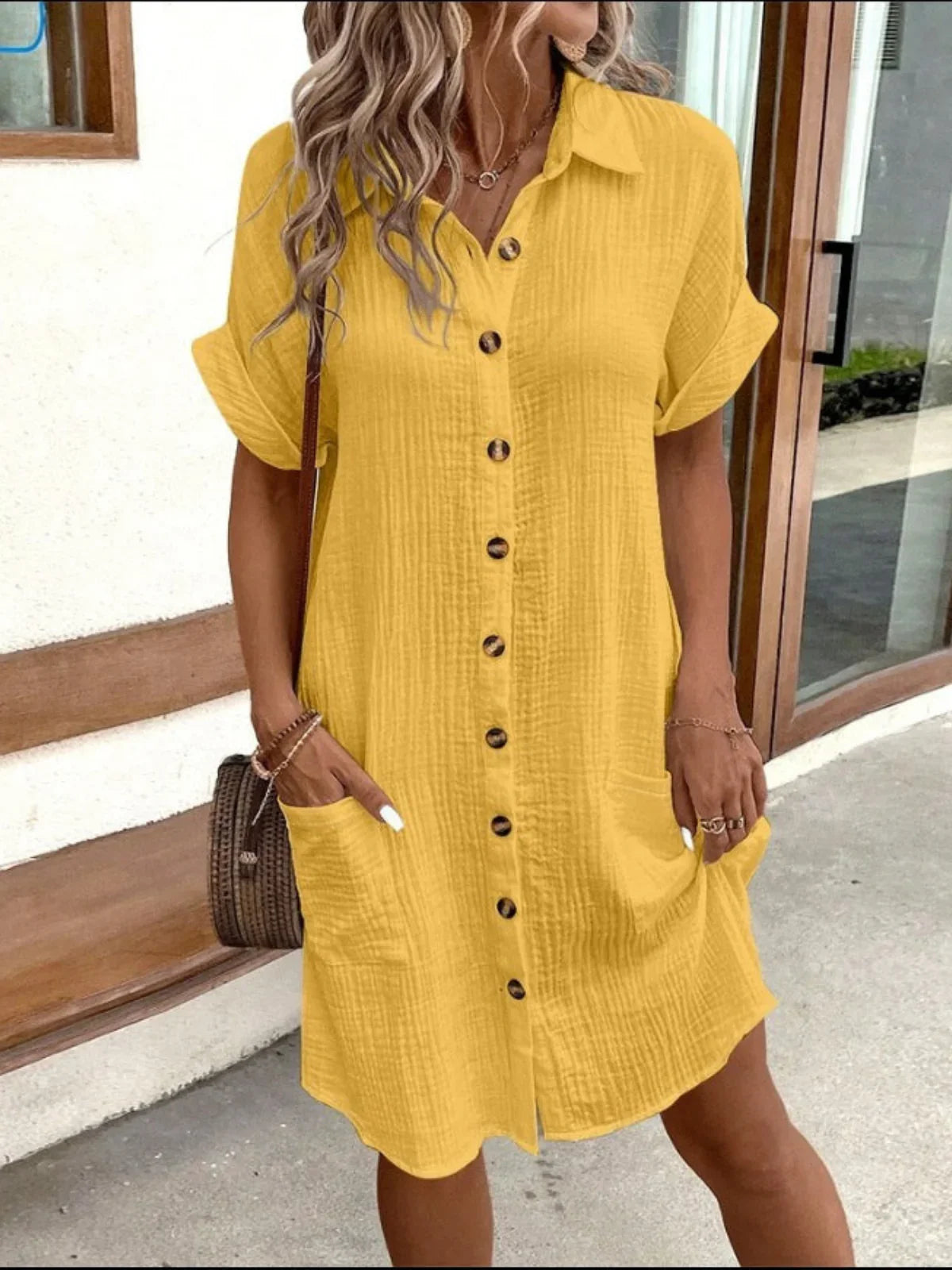 Linen Casual Dress - LA FEMME WANDERER