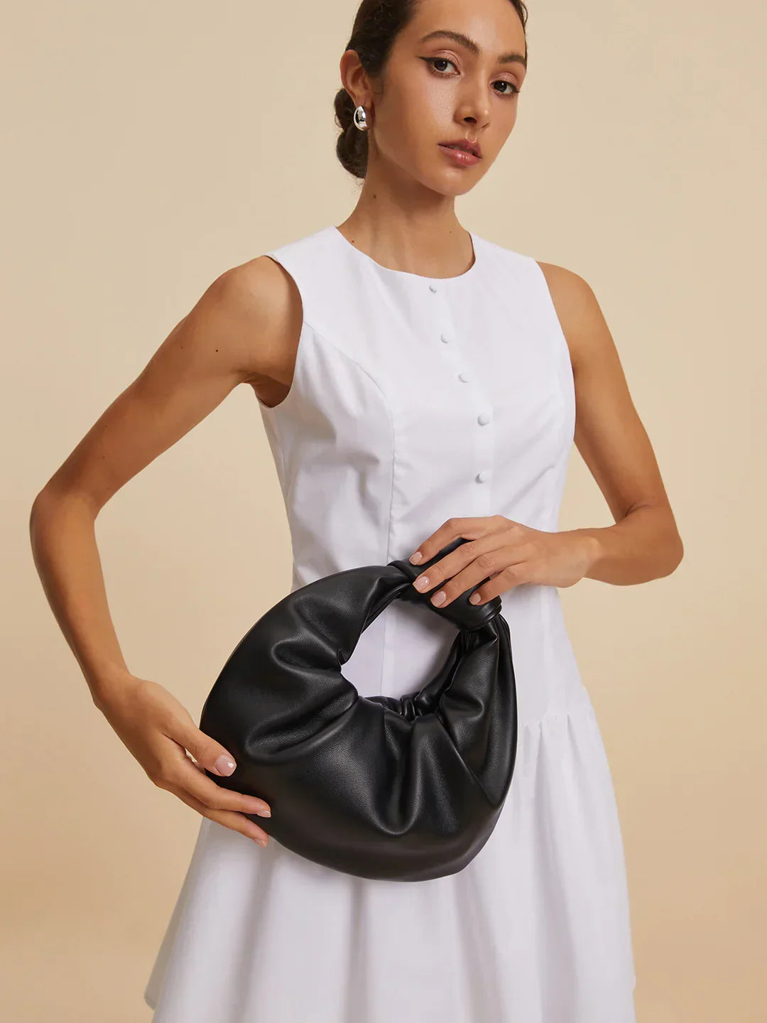 All-match Crescent Knotted Ruched Bag - LA FEMME WANDERER