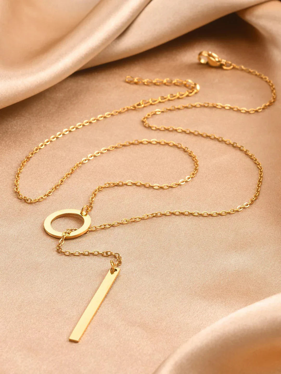 Golden Chic Lariat Bar Y Necklace - LA FEMME WANDERER