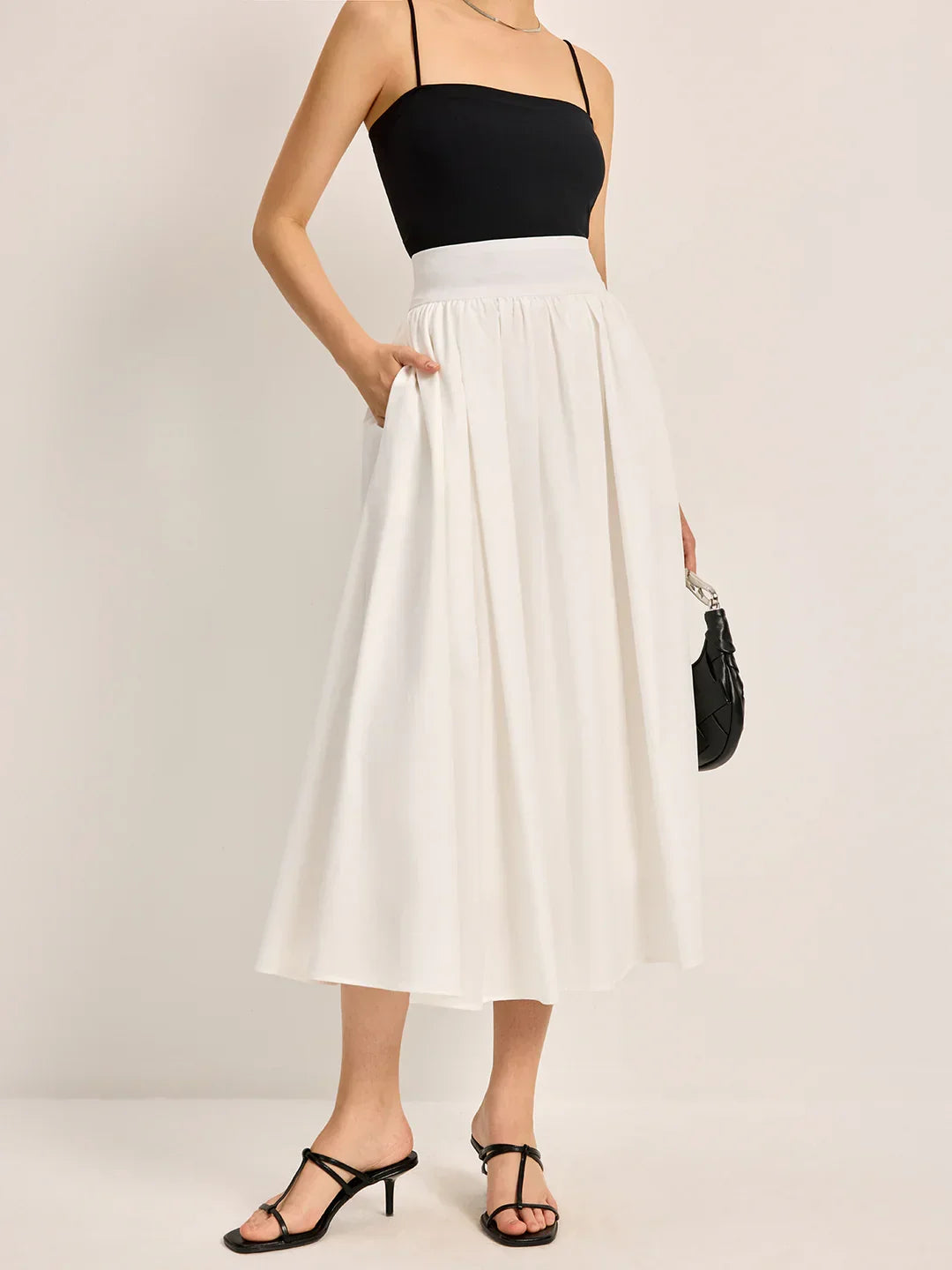 Casual Slim Fit High Waist Pleated Skirt - LA FEMME WANDERER