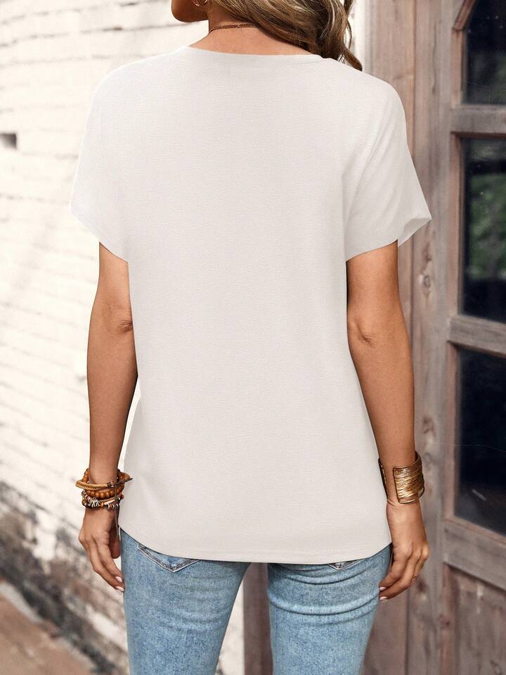 앞면 장식 버튼 디테일 데일리 캐주얼 탑