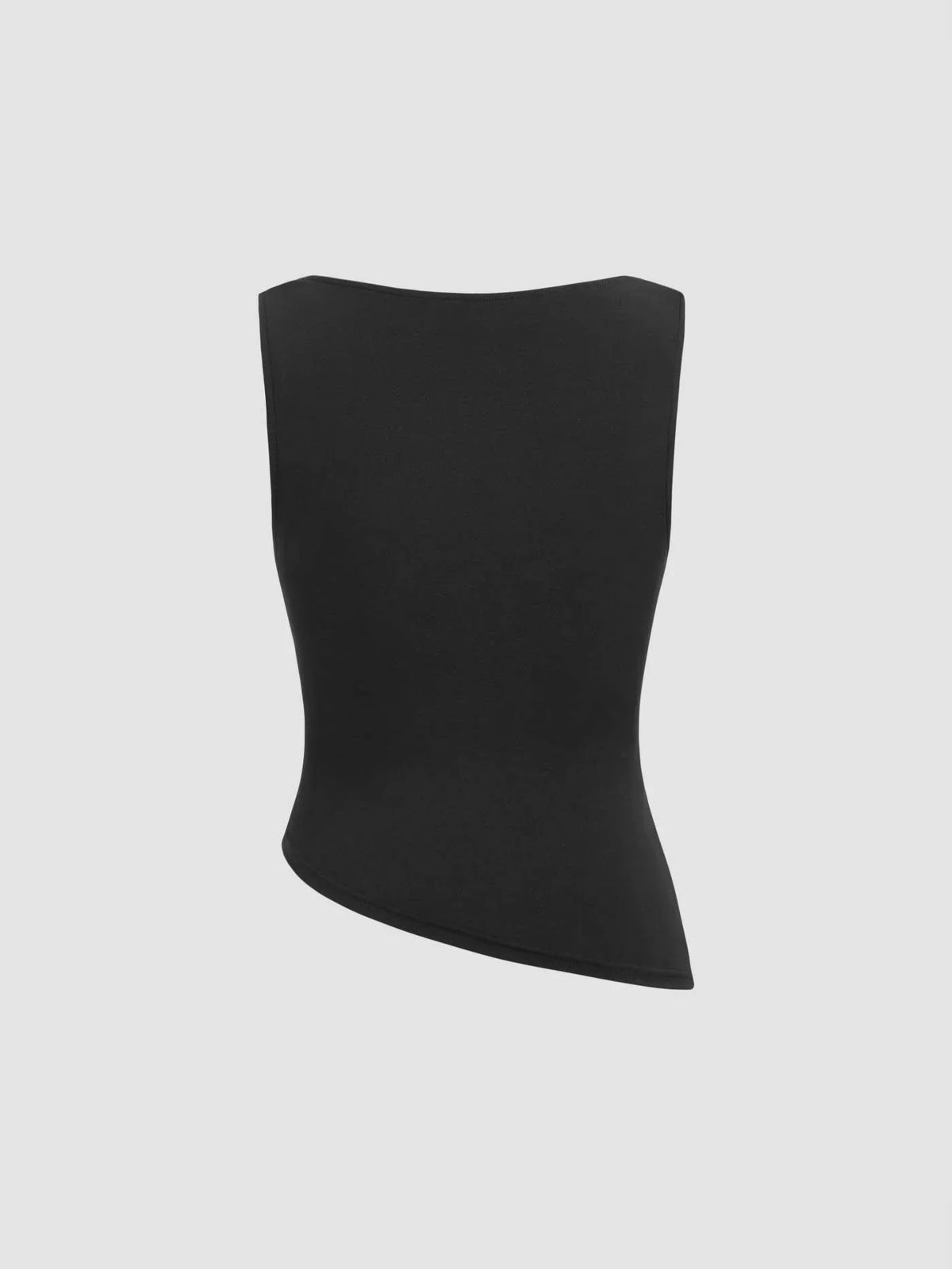Round Neck Sleeveless Top Pleated Slim Fit T-Shirt Women - LA FEMME WANDERER