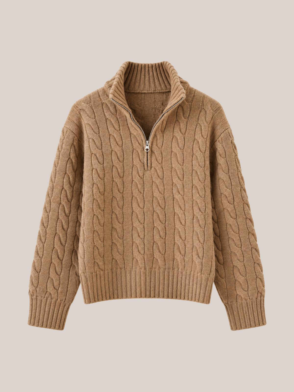 Women’s Cashmere & Wool Half-Zip Cable Knit Sweater