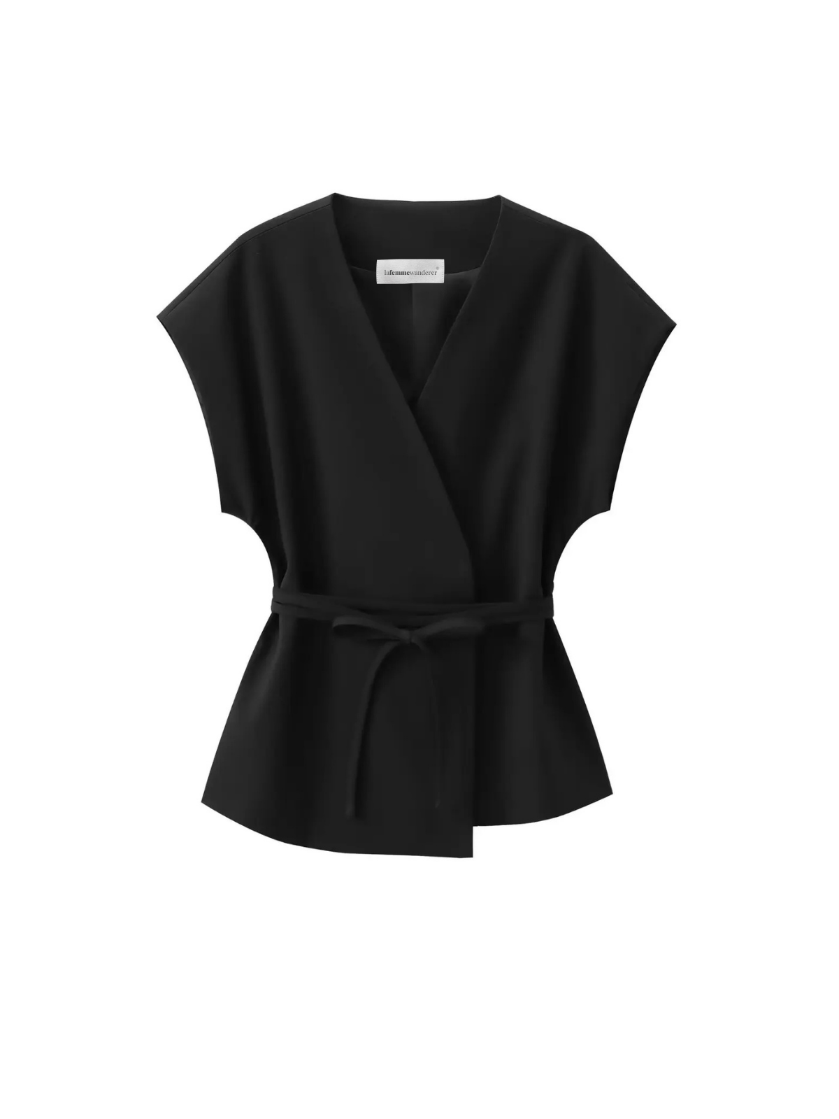 Chic Belted Sleeveless VNeck Suit