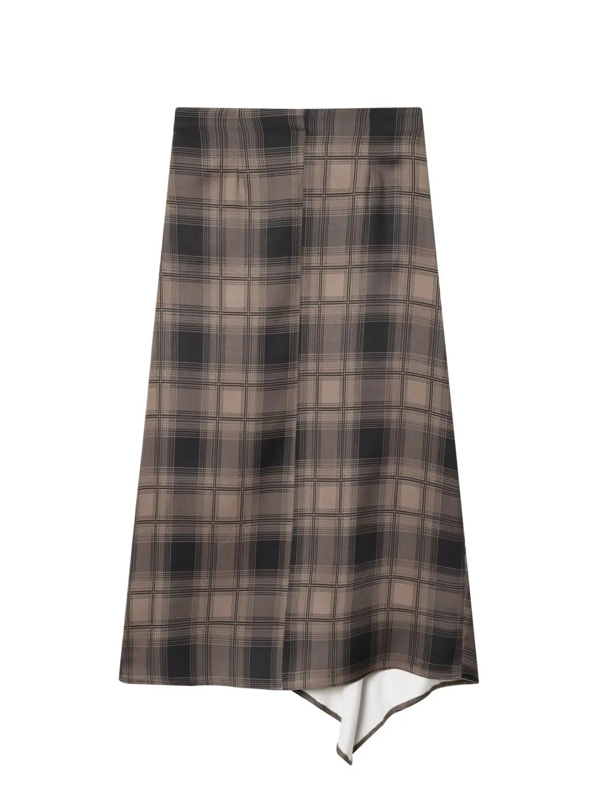 Plaid Ruffle Midi Skirt