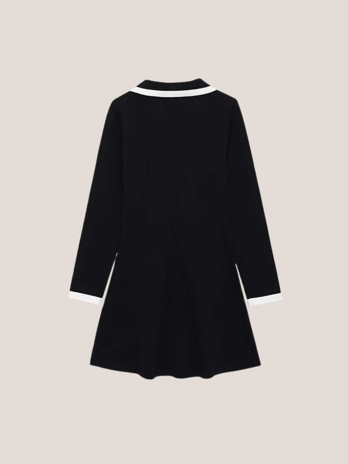 Lapel Collar Knit A-line Dress