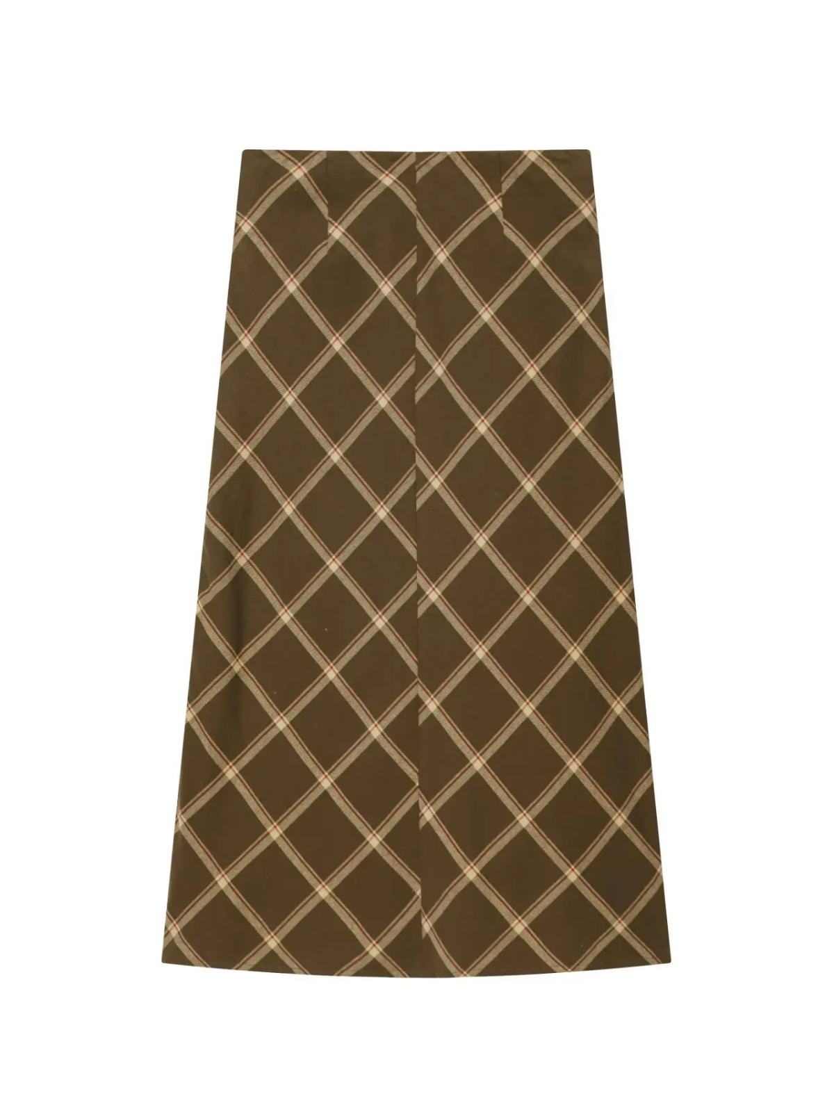 Plaid Ruffle Midi Skirt