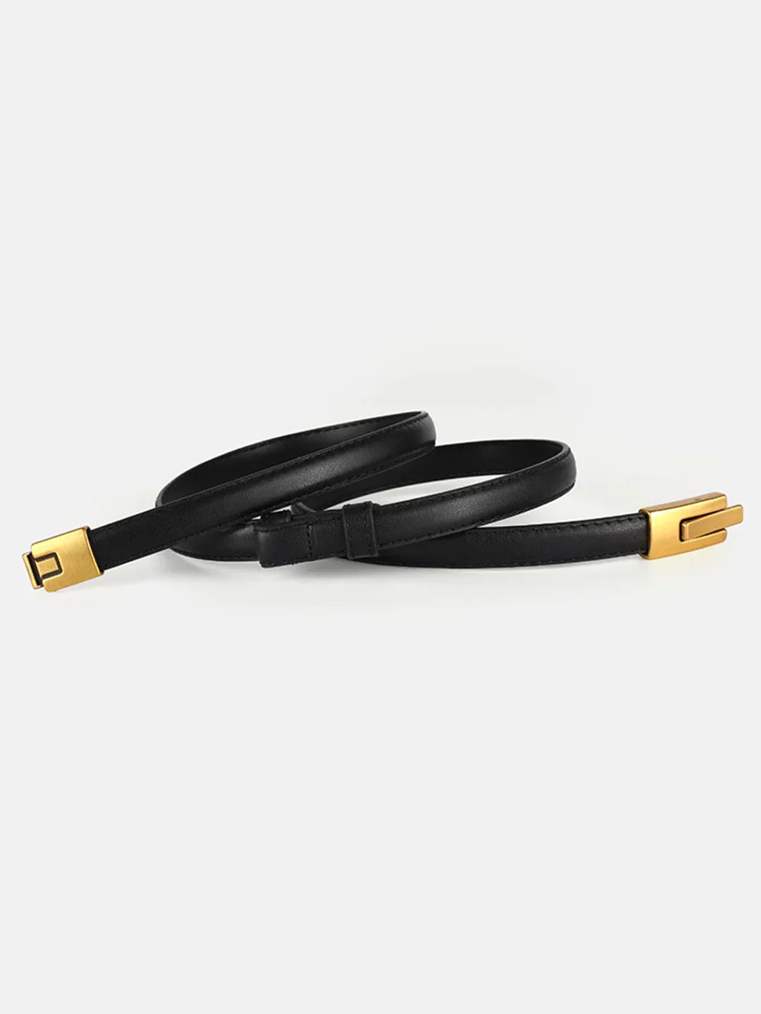 Leather Vintage Magnet Closure Slim Belt - LA FEMME WANDERER