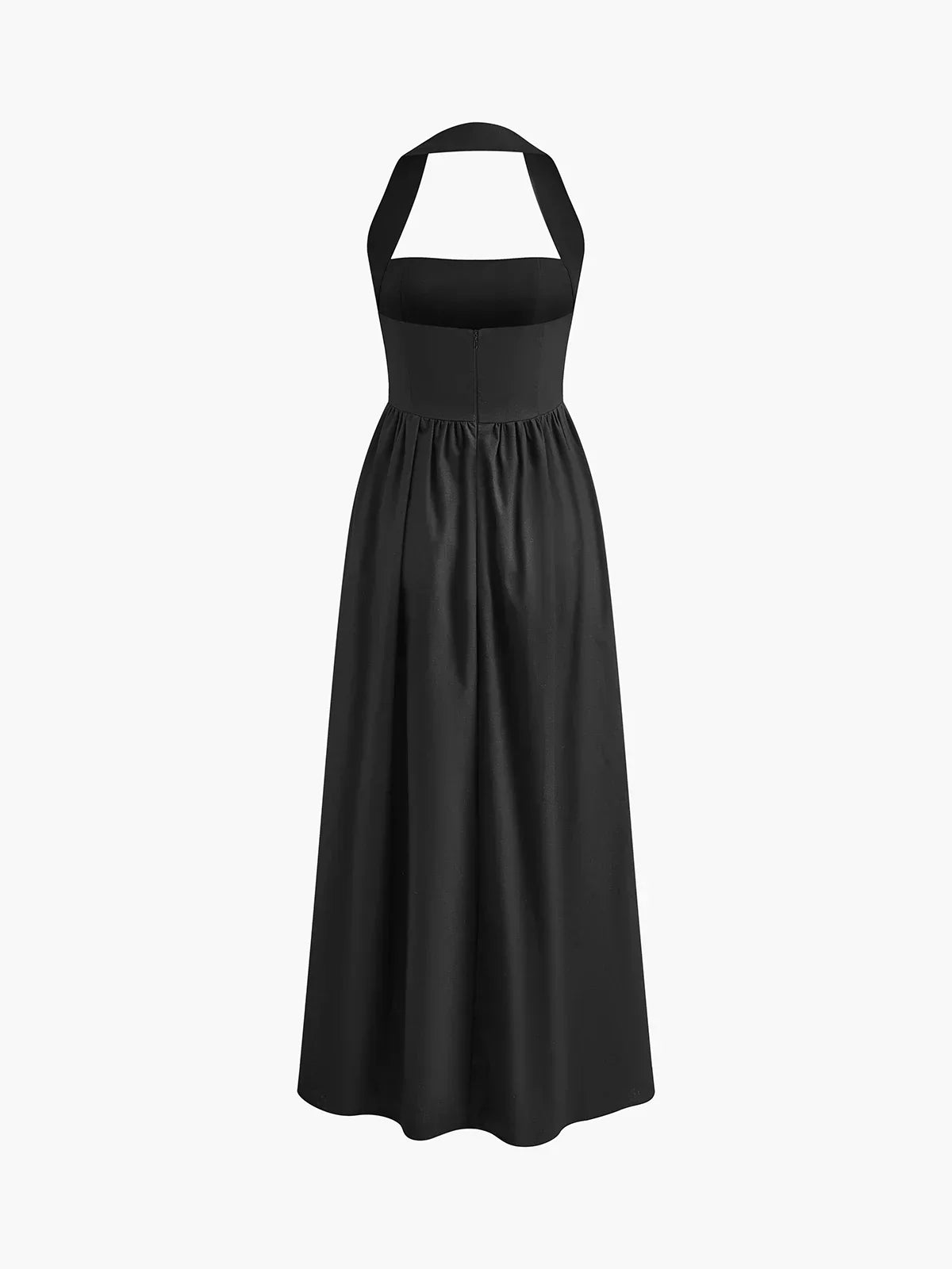 Simple and Chic Cotton & Linen Halter A Line Long Dress - LA FEMME WANDERER