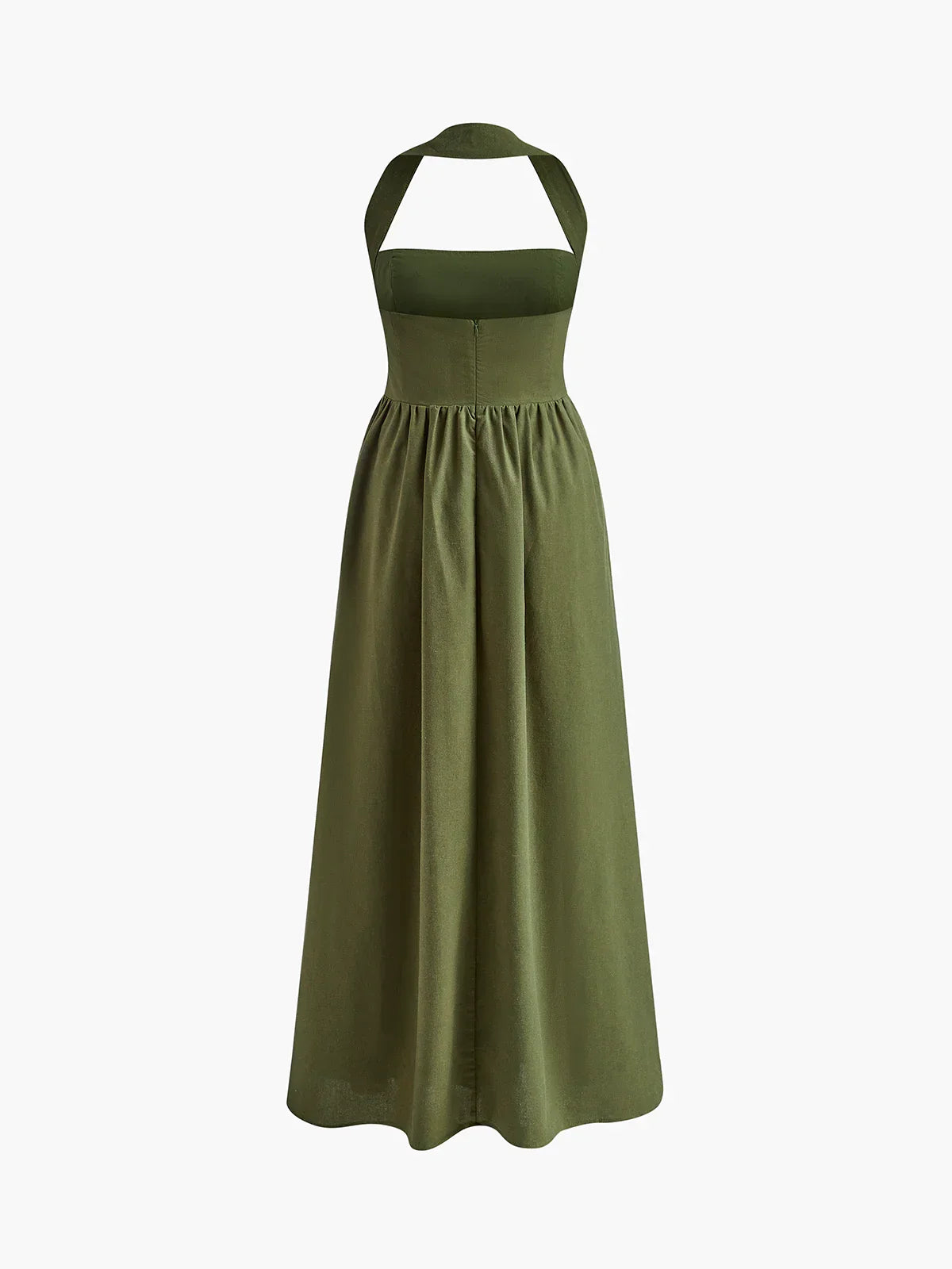 Simple and Chic Cotton & Linen Halter A Line Long Dress - LA FEMME WANDERER