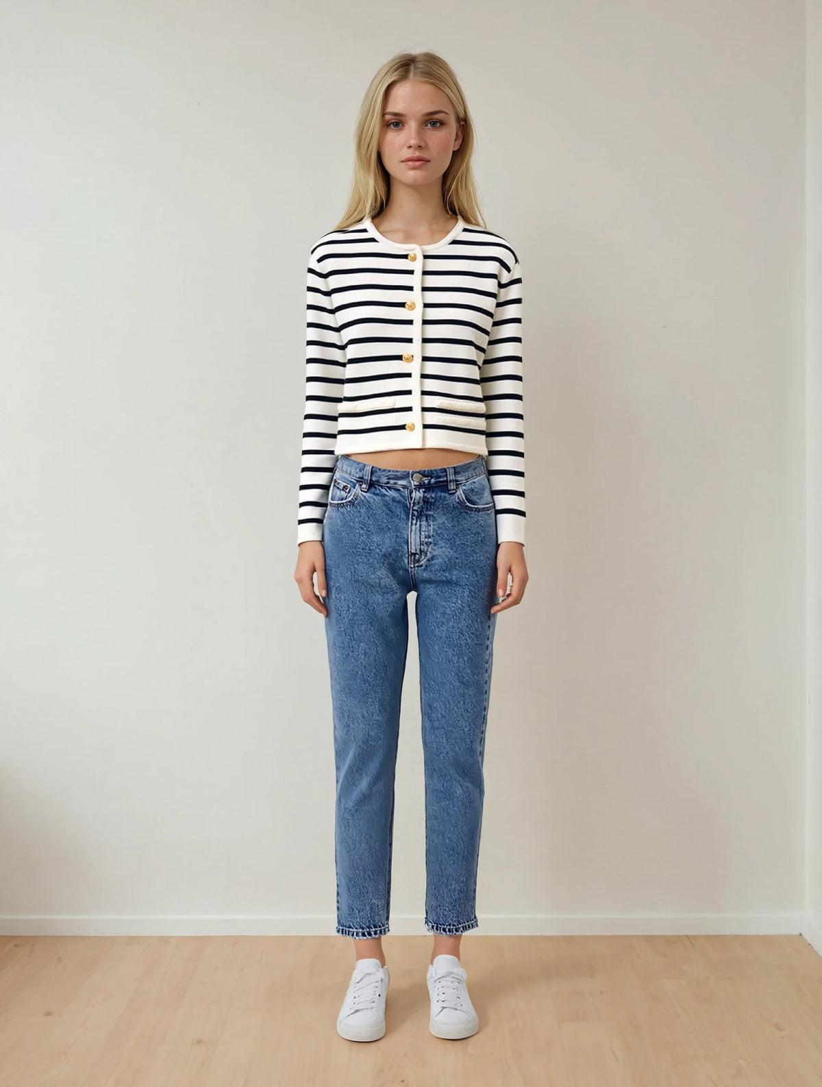 Striped Knitted Cardigan - LA FEMME WANDERER