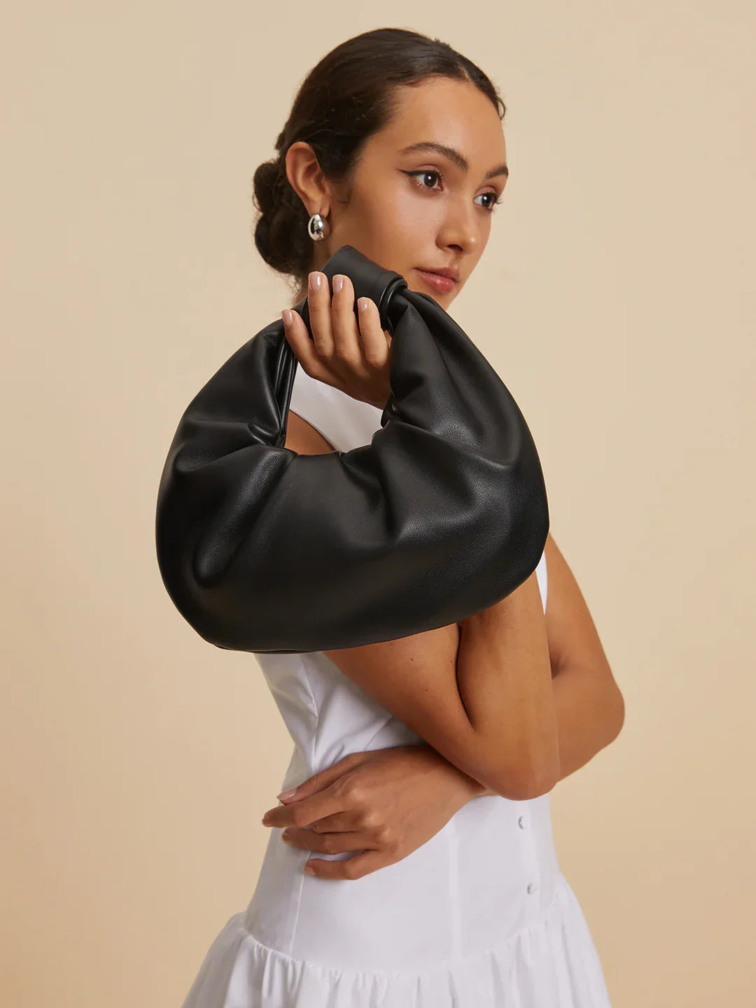 All-match Crescent Knotted Ruched Bag - LA FEMME WANDERER