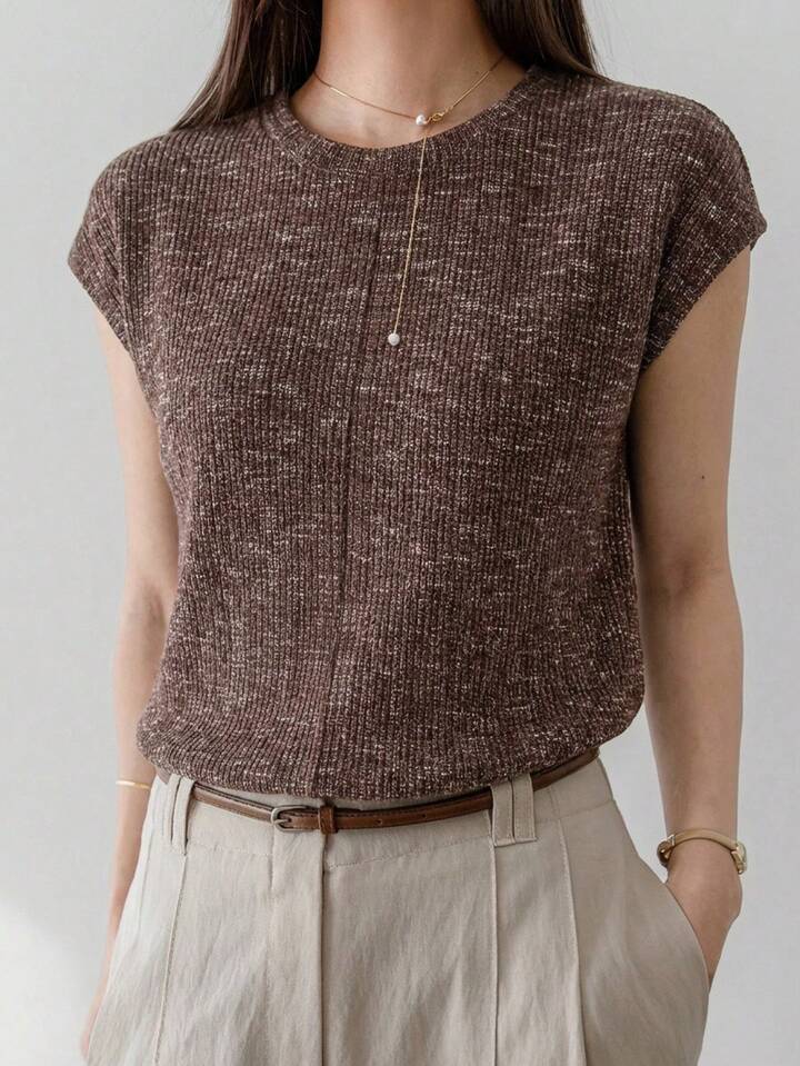 Soft-Touch Minimal Knit Tee for Elevated Everyday Wear