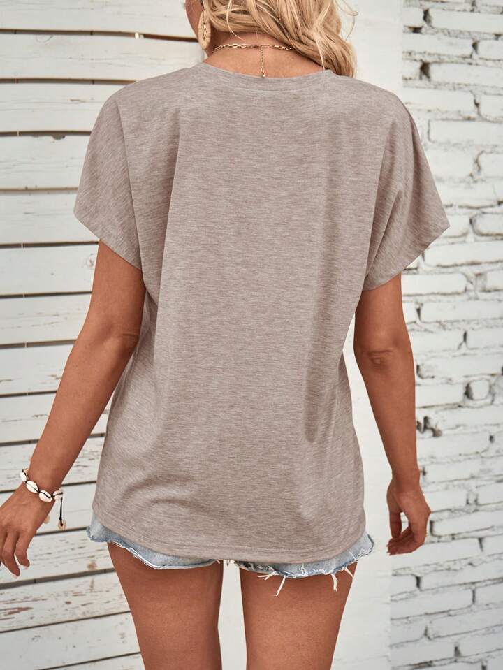 앞면 장식 버튼 디테일 데일리 캐주얼 탑