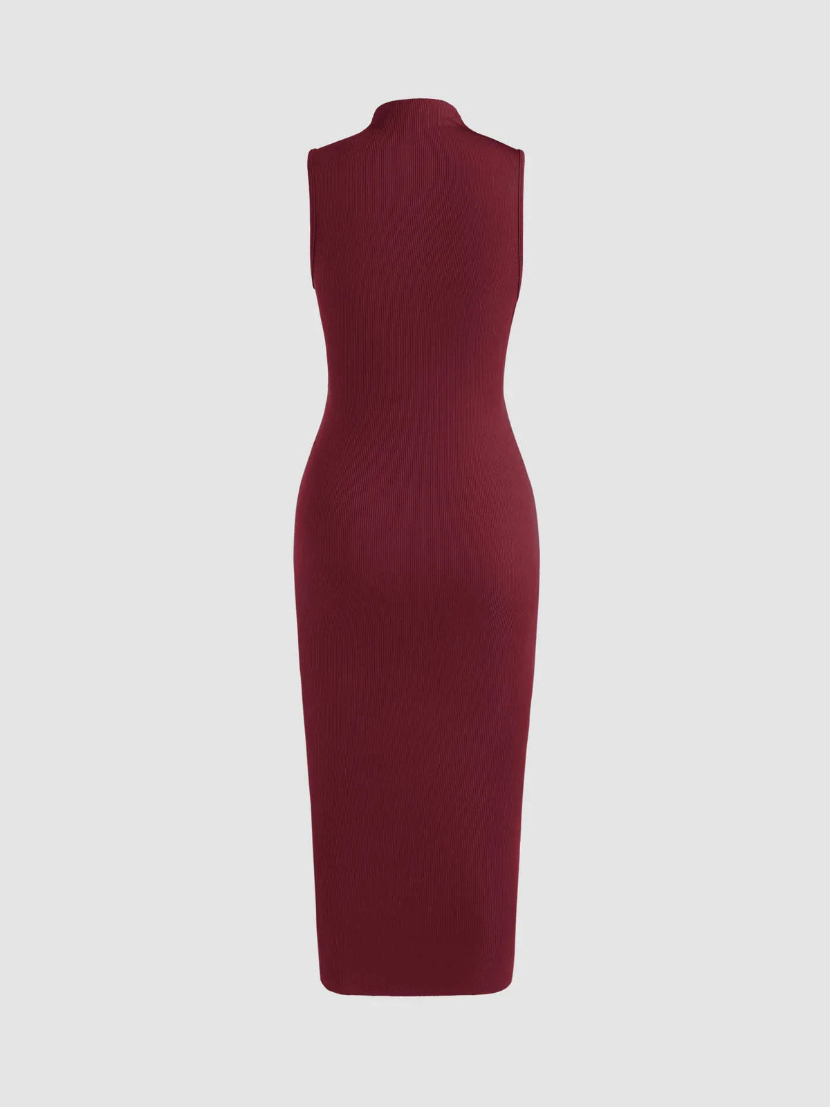 Sleeveless Round Neck Pleated Slit Hemline At Hem Dress - LA FEMME WANDERER