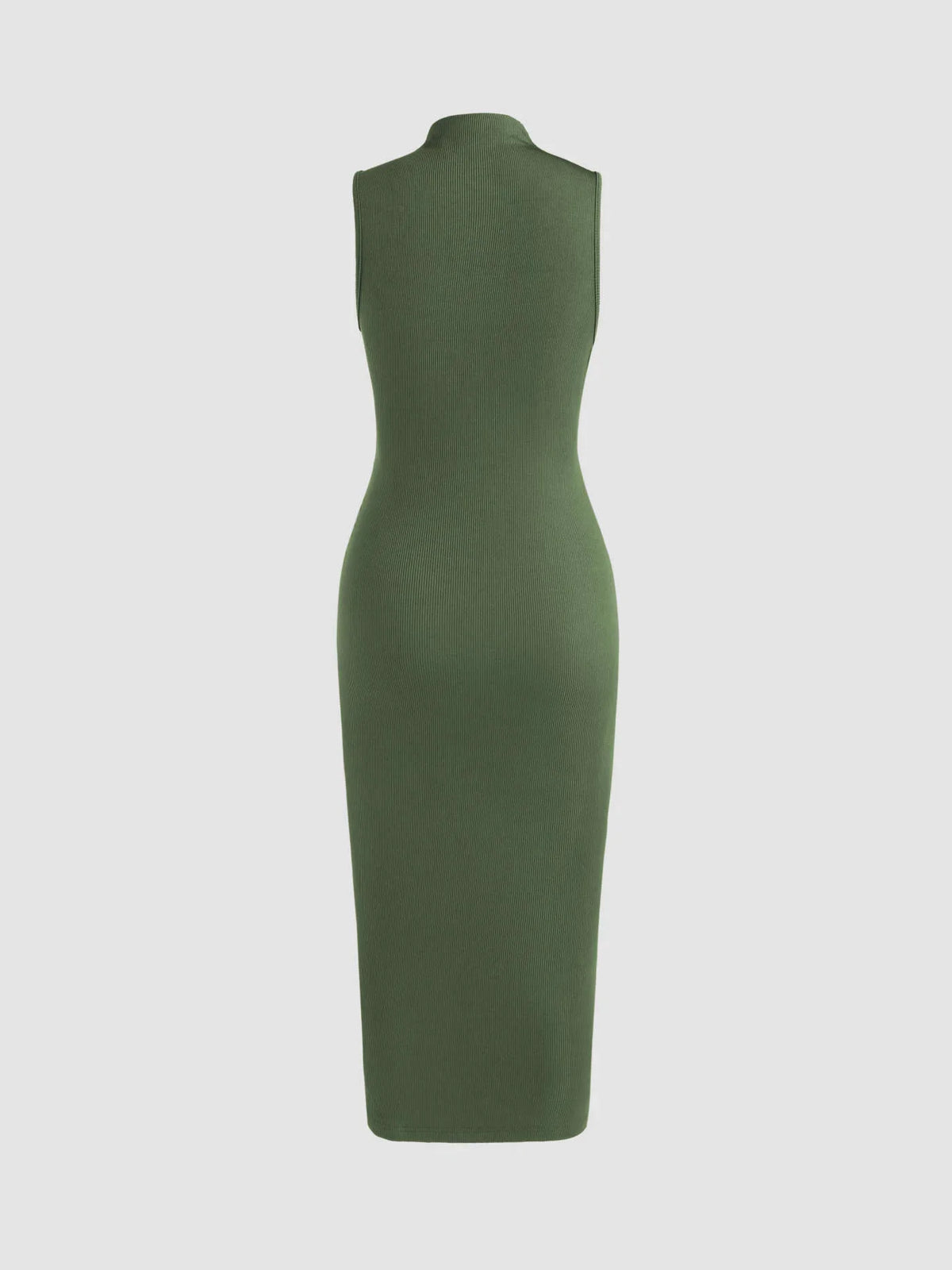 Sleeveless Round Neck Pleated Slit Hemline At Hem Dress - LA FEMME WANDERER