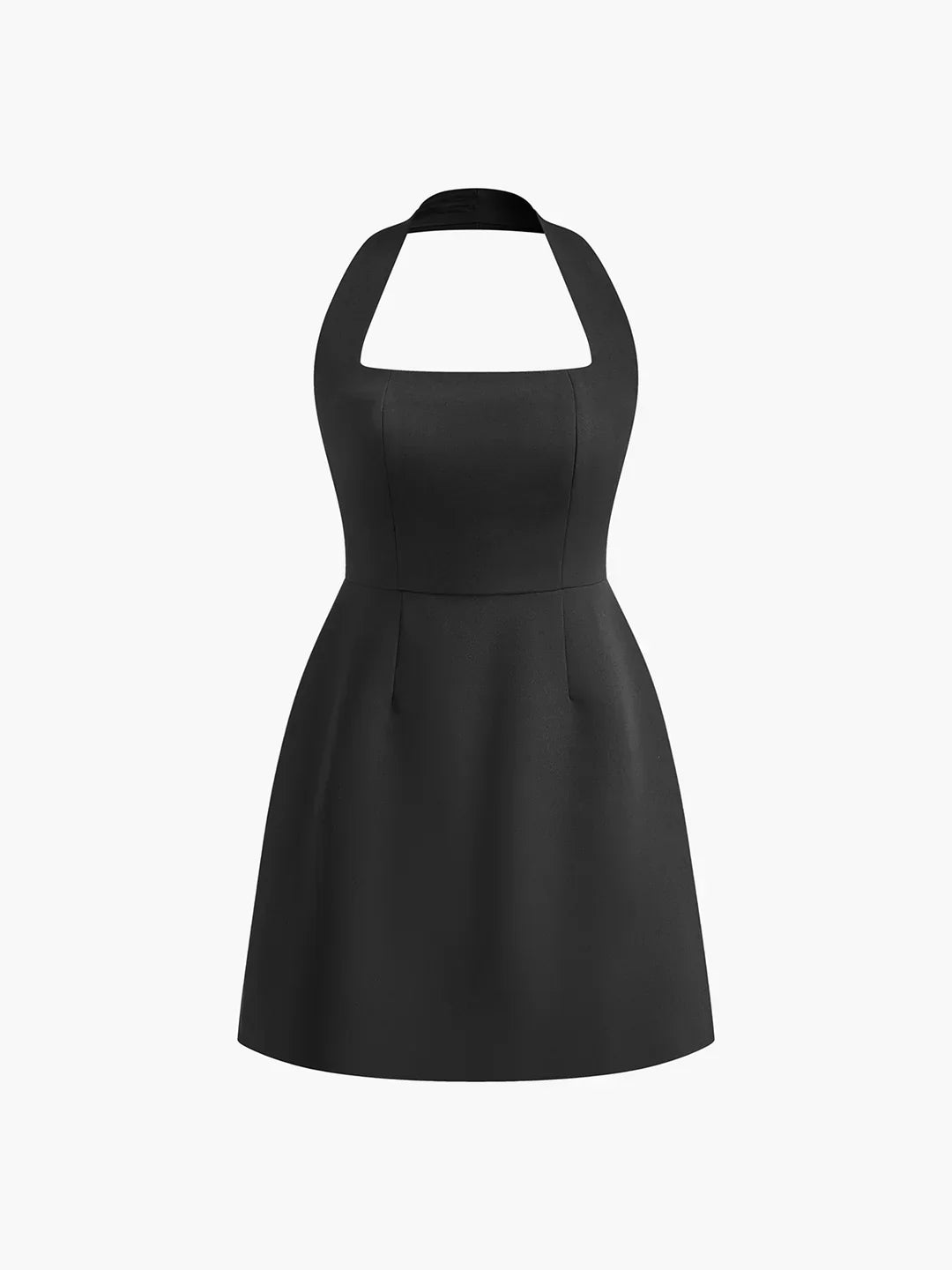 Elegant Slim-fit Halter Solid Dress - LA FEMME WANDERER