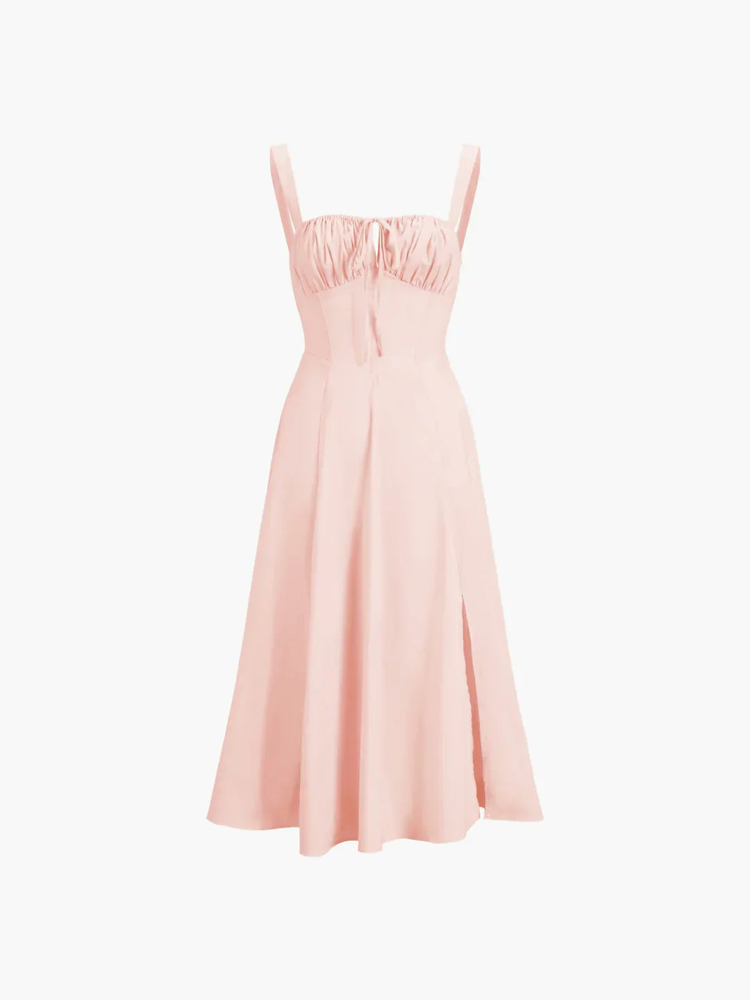 Lace-up Long Sling Midi Dress - LA FEMME WANDERER