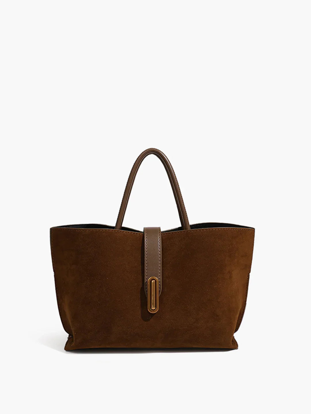 Top Handle Suede Compartment Bag - LA FEMME WANDERER