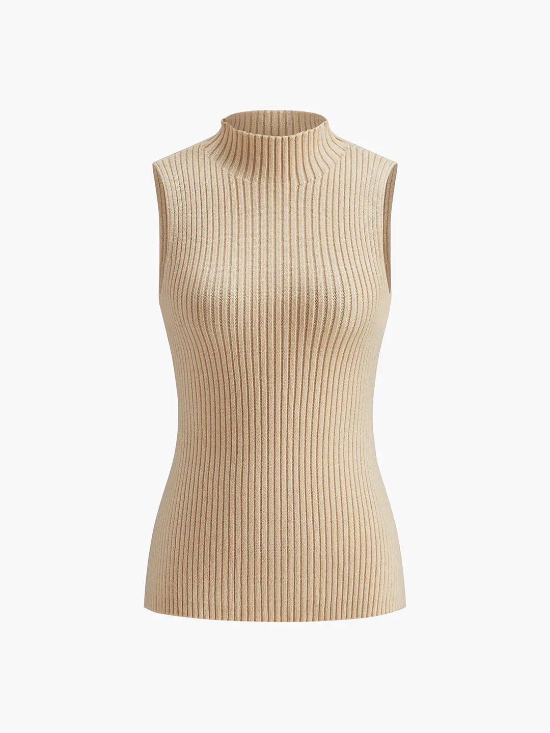 Turtleneck Sleeveless Top Fashion Casual - LA FEMME WANDERER