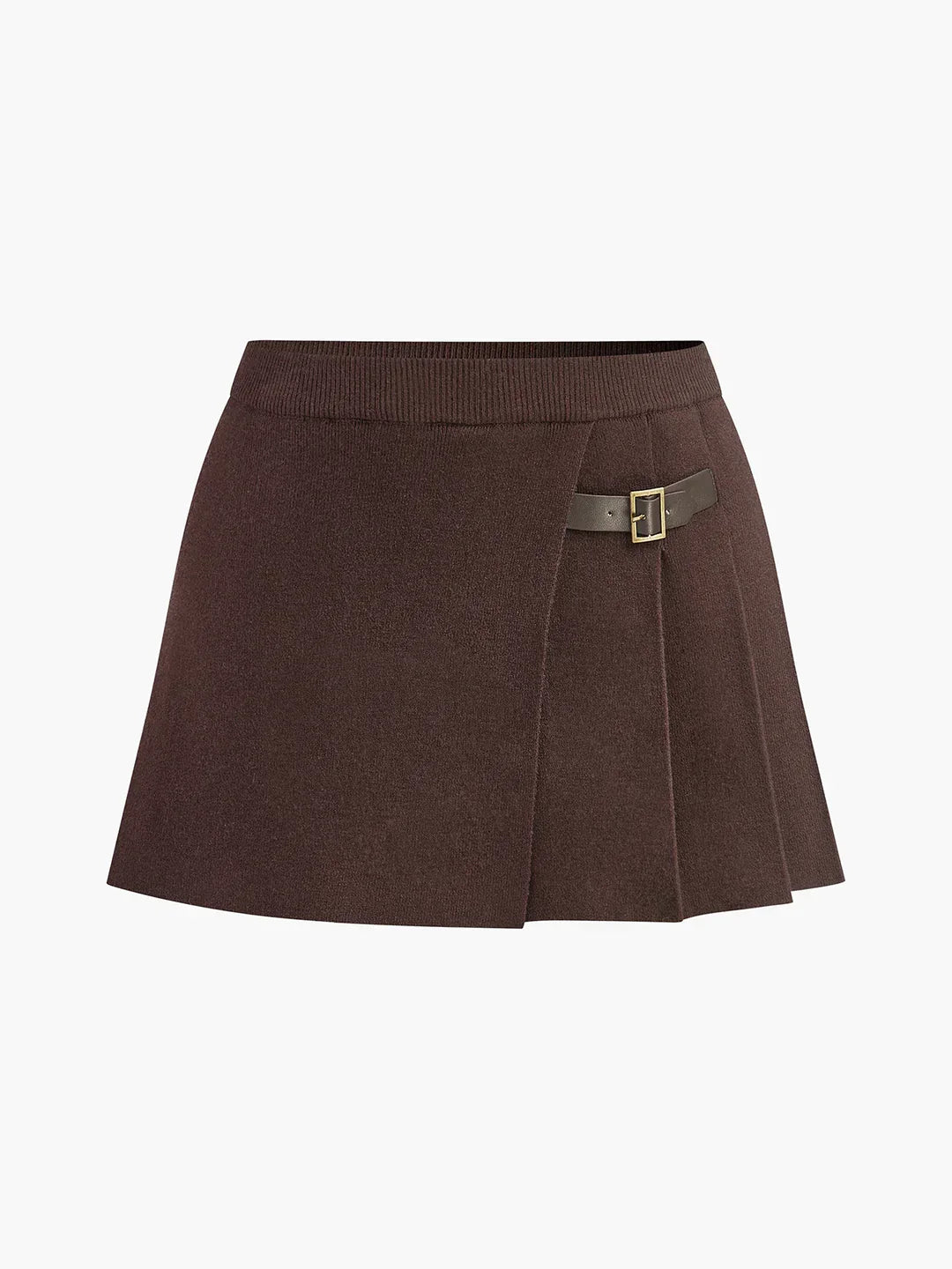 Slim Breasted Knitted Cardigan & Elastic Waist Pleated Skirt Matching Suit - LA FEMME WANDERER