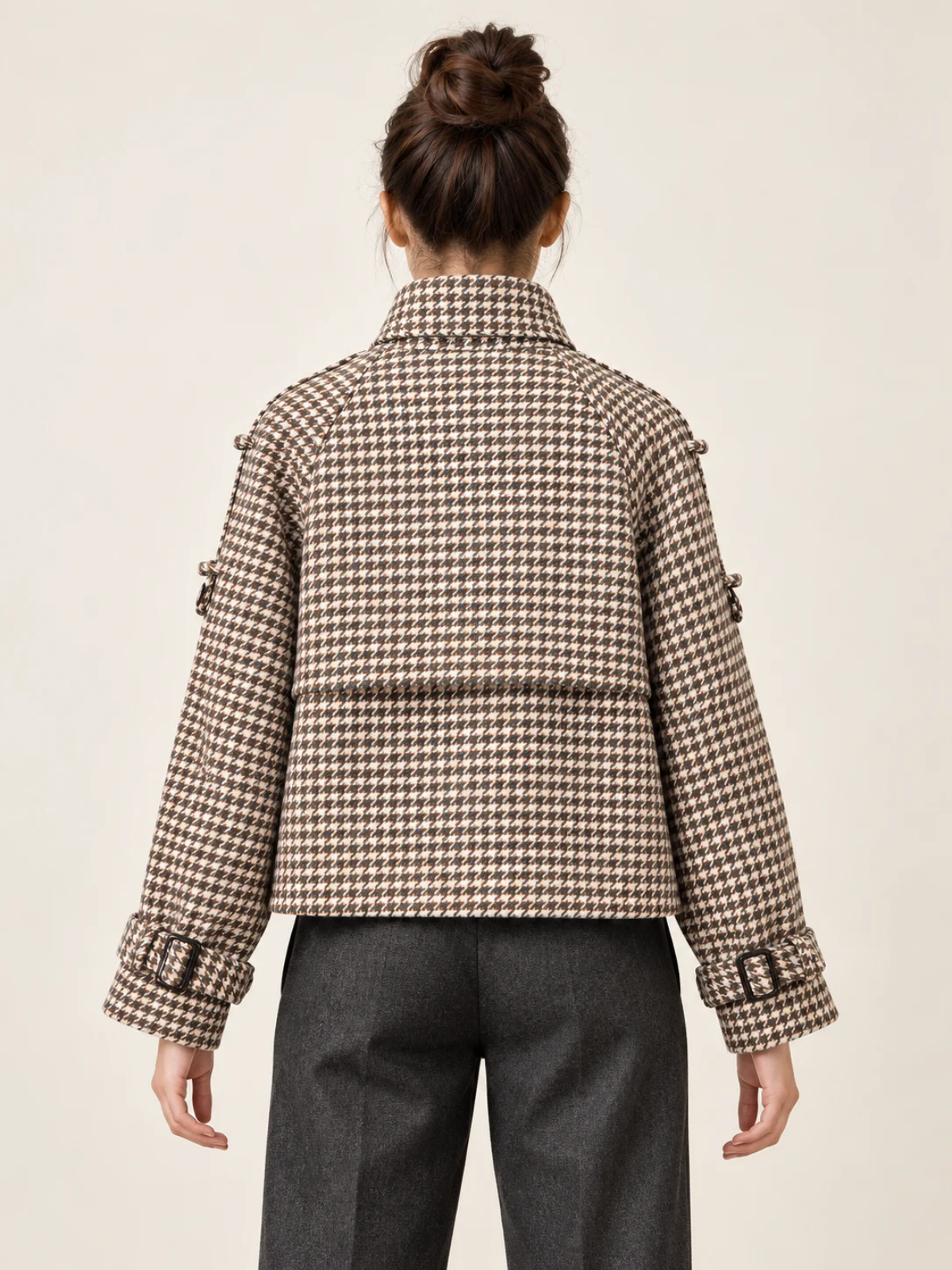 Vivienne Houndstooth 크롭 트렌치 재킷