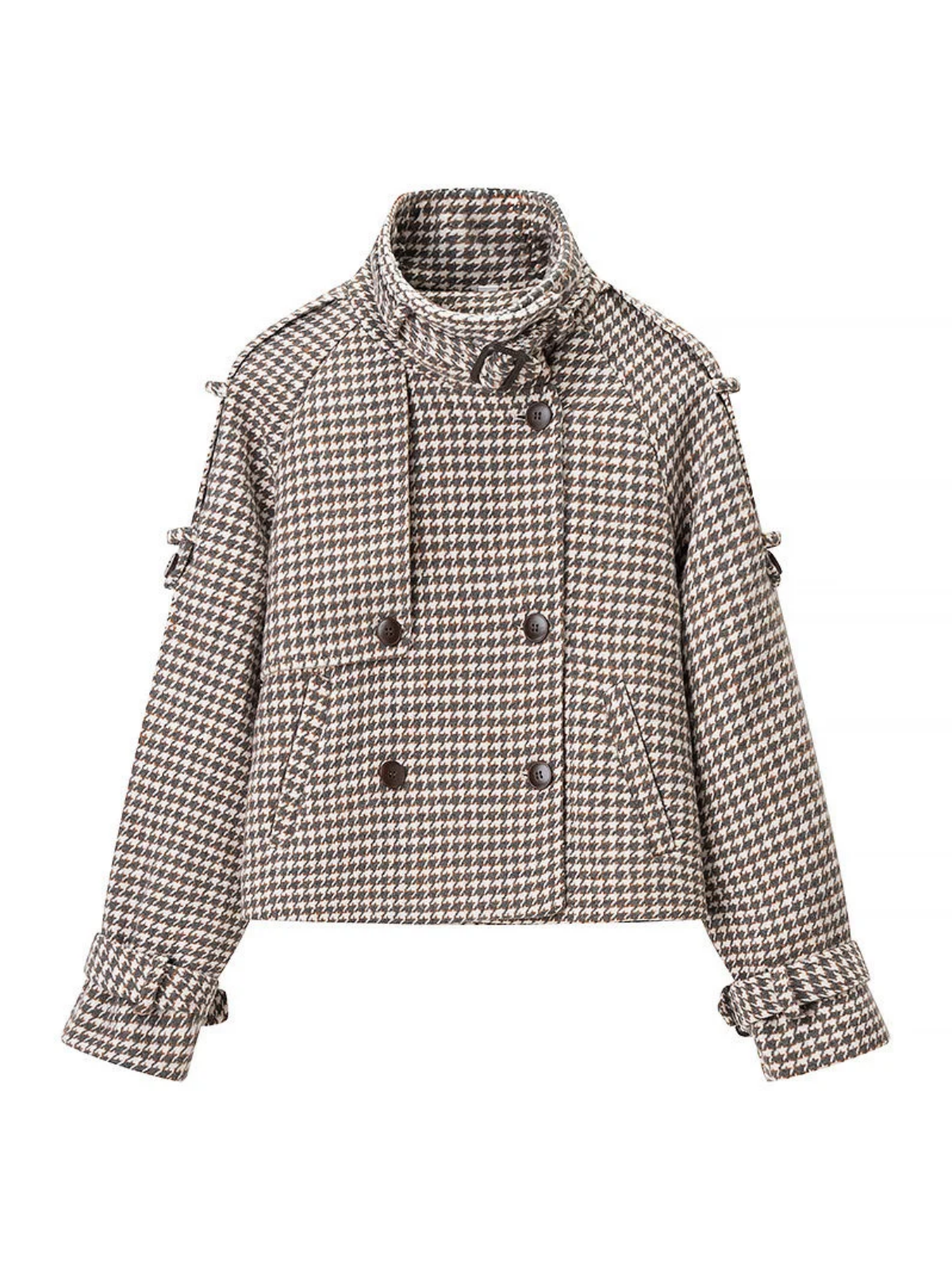 Vivienne Houndstooth 크롭 트렌치 재킷